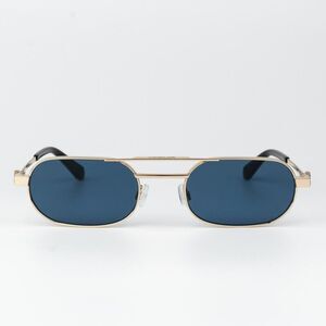 Off-White VAIDEN Women Sunglasses Gold Blue Oval OERI123 VAIDEN 7645
